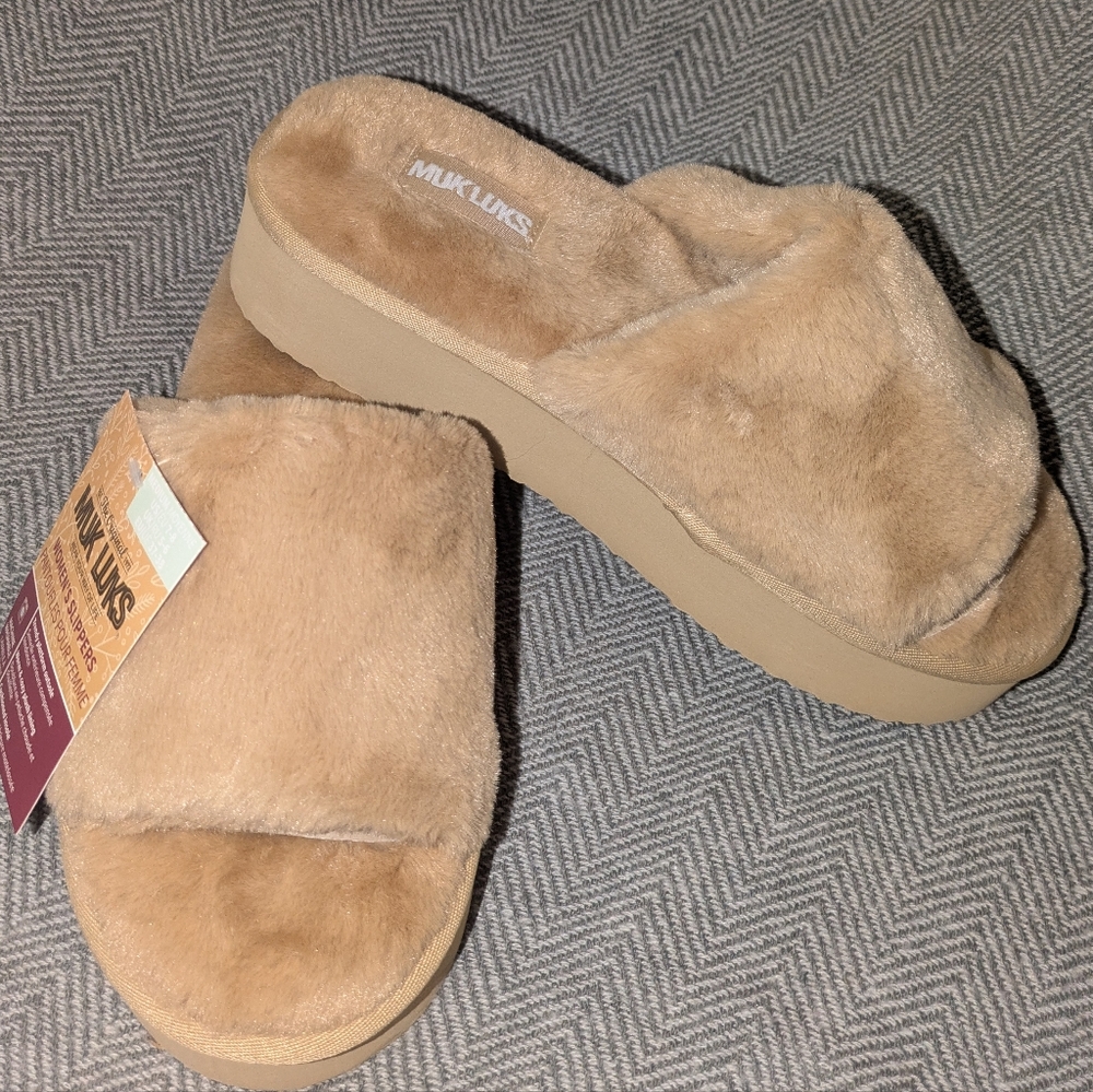 Muk Luks Women's Platform Slippers, Size 7-8